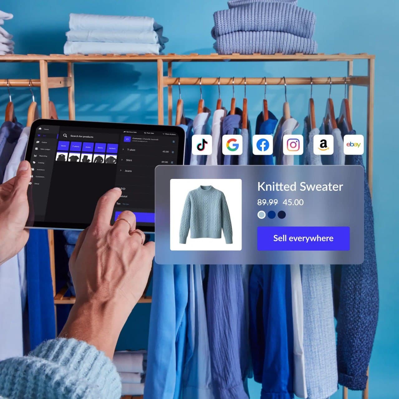 Point of sale terminal and inventory for a clothing store